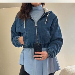 PacSun Blue Denim Jacket with Hood